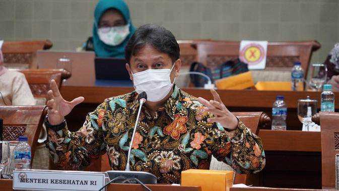 Menteri Kesehatan RI Budi Gunadi Sadikin hadiri rapat kerja lanjutan dengan Komisi IX DPR di Ruang Rapat Komisi IX Gd. Nusantara I Lt. 1 DPR RI, Jakarta pada Senin, 8 Februari 2021. (Dok Kementerian Kesehatan RI)