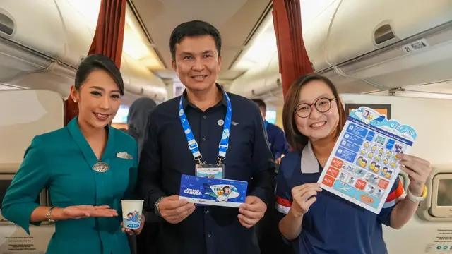 Pesawat Garuda Indonesia Edisi Spesial Tahilalats, Perdana Terbang dari Jakarta ke Denpasar