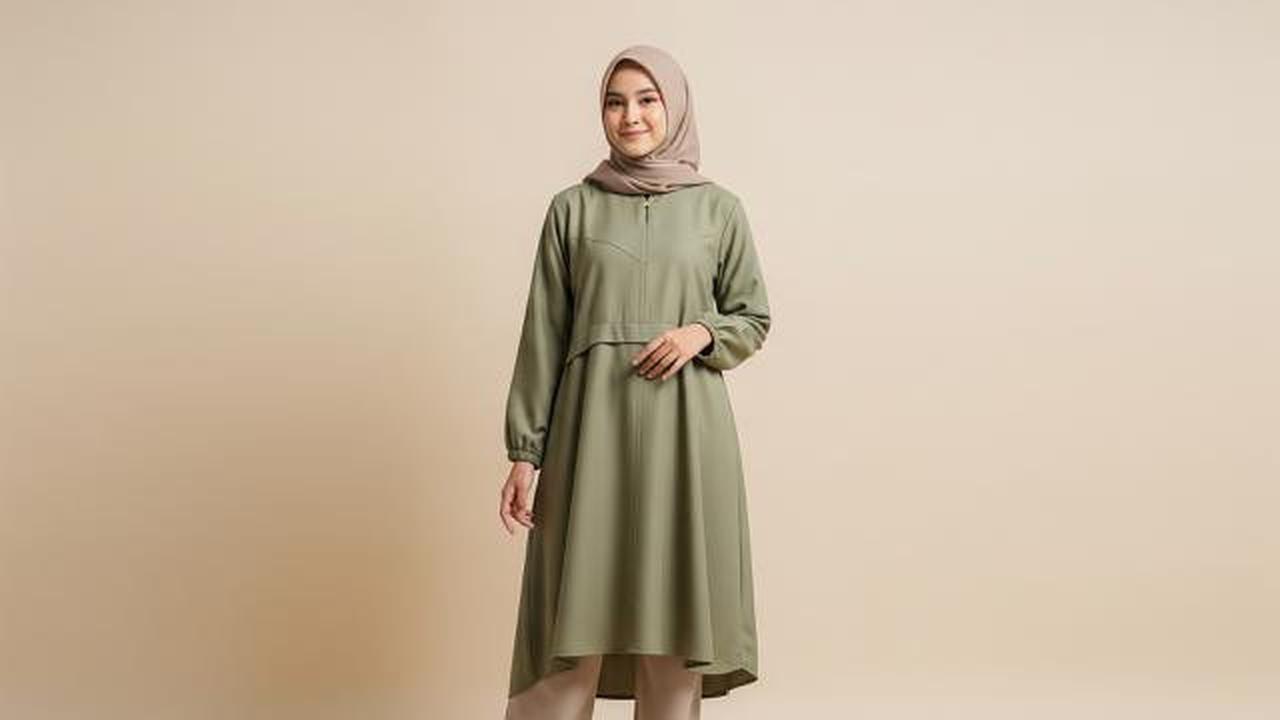 Gamis Tunik Warna Earth Tone/Model Gamis Tunik Ala Gen Z untuk Ramadhan 2026 (Sumber; gemini.com)