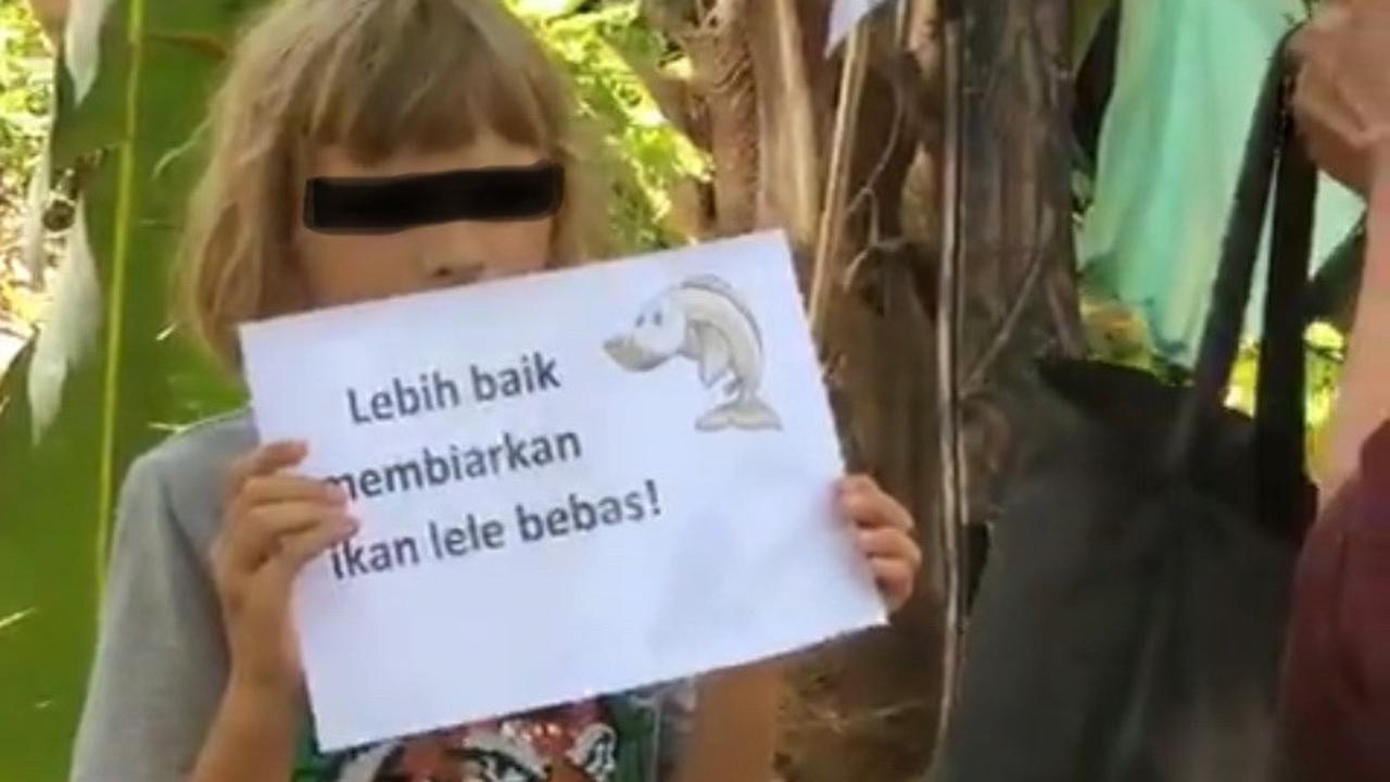 "Lebih baik membiarkan ikan lele bebas!," bunyi tulisan dalam selebaran bergambar animasi ikan lele tersebut.