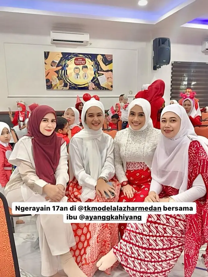 Tampilan Kahiyang Ayu Pakai Busana Merah Putih dan Kerudung saat Rayakan 17-an di Sekolah Anaknya