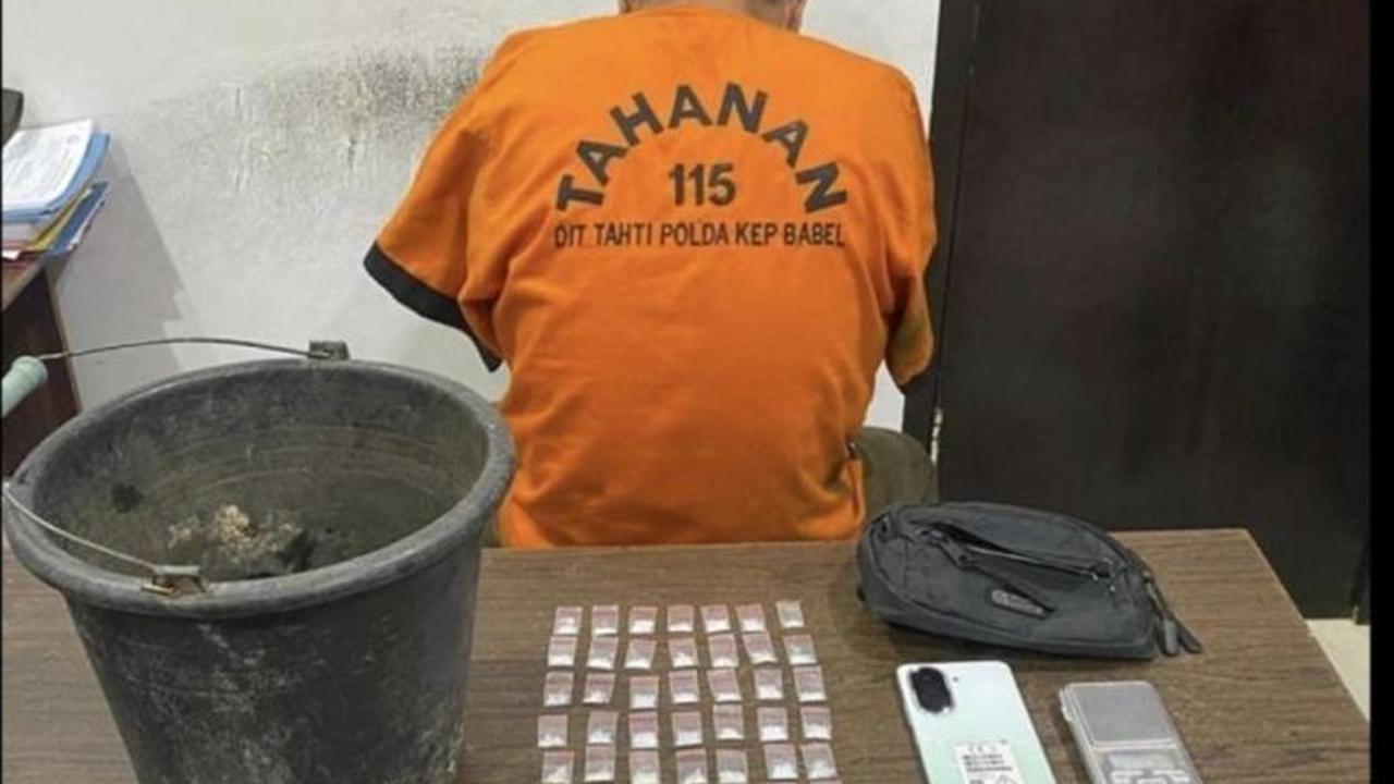 Polda Kepulauan Babel Amankan Pengedar Sabu di Bangka Tengah, Puluhan Paket Disita