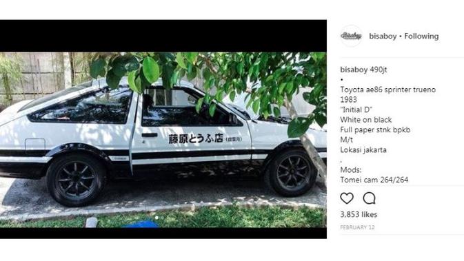  Mobil  Initial D Dijual di  Indonesia  Harganya Sebanding 