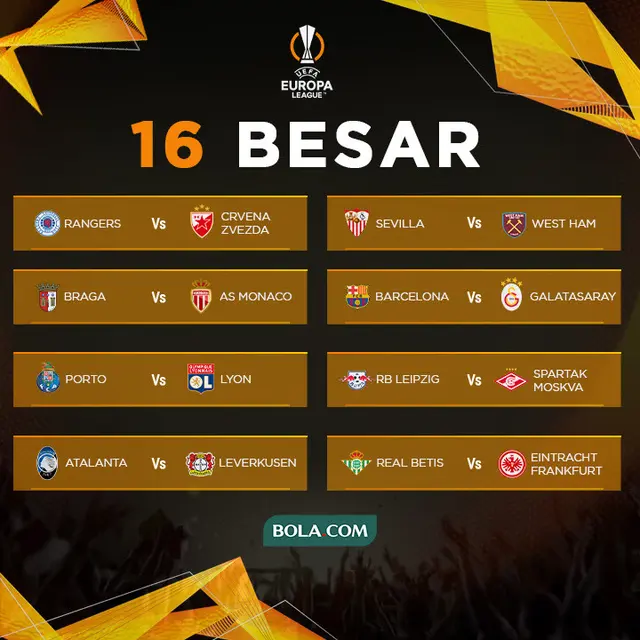 UEFA - Europa League Undian 16 Besar