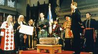 Stone of Scone memiliki banyak legenda dan berperan penting dalam upacara penobatan raja-raja Skotlandia dan Inggris. (Dok. Historic Environment Scotland)