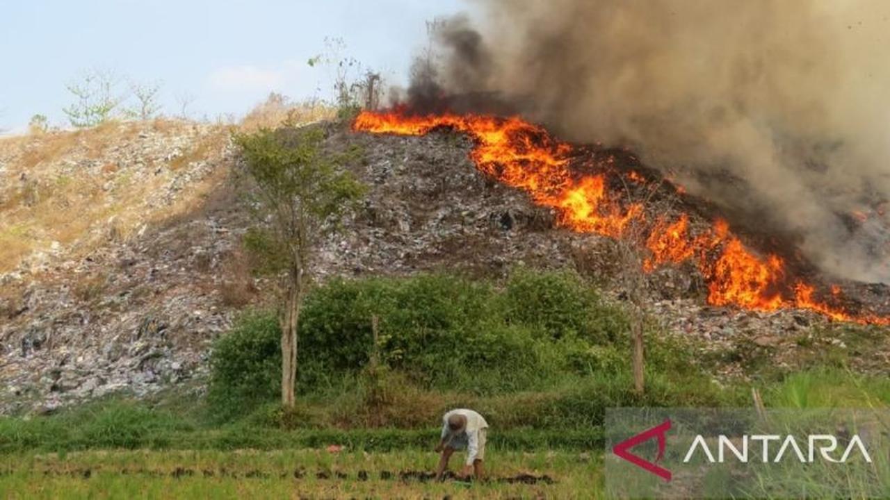 Kebakaran Lahan TPA Pakusari Jember Diduga Akibat Puntung Rokok