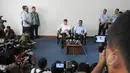 Suasana jumpa pers Menkumham Yasonna Laoly di Kemenkumham, Jakarta, Selasa (10/3/2015). Kementerian Hukum dan HAM mengesahkan DPP Partai Golkar hasil Munas Ancol kubu Agung Laksono. (Liputan6.com/Herman Zakharia)