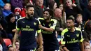 Arsenal menempati posisi puncak klasemen sementara Premier League 2016-2017. The Gunners meraih kemenangan telak 4-1 melawan Sunderland di Stadium of Light, Sabtu (29/10/2016). (Action Images via Reuters/Craig Brough)