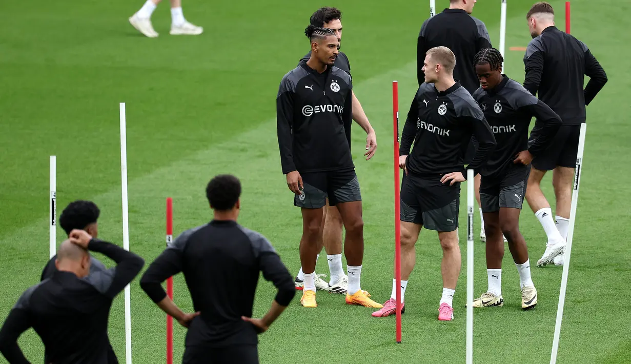 Borussia Dortmund akan memainkan pertandingan tandang kontra PSG di Stadion Stade des Princes pada Rabu (8/5) dini hari WIB. (FRANCK FIFE / AFP)