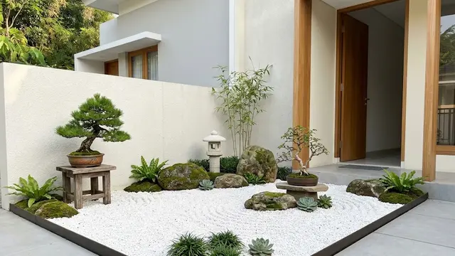 Kebun Kering Minimalis Bergaya Jepang
