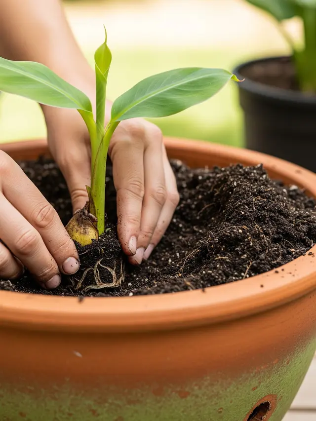 Menanam Pisang Cavendish di Pot Besar
