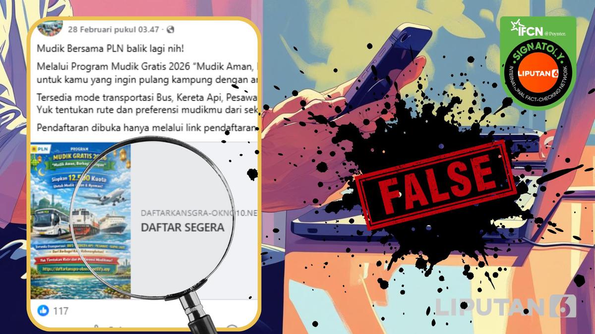 Cek Fakta: Tidak Benar Ini Link Pendaftaran Mudik Bersama PLN