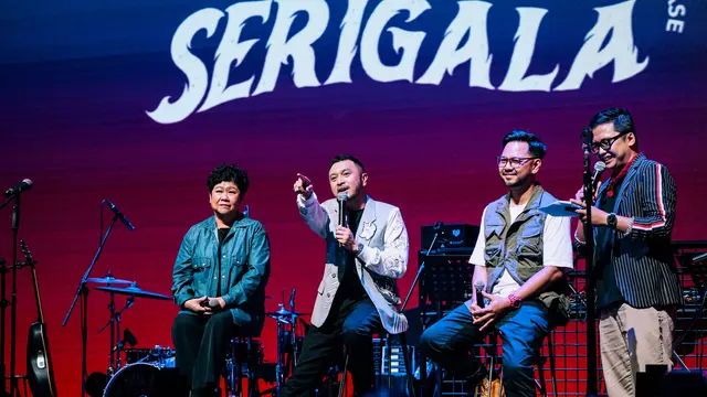 Giring Ganesha saat peluncuran EP terbarunya bertajuk "Serigala"
