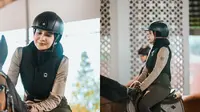 5 Potret Zaskia Sungkar Berkuda Saat Puasa, Latihan di Lapangan Nabila Syakieb