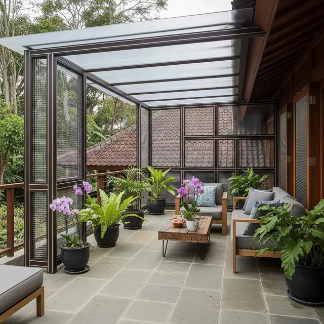 Model Teras Rumah dengan Sistem Pencegah Ular