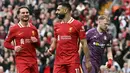 Eksekusi penalti Mohamed Salah pada menit ke-88 mempertebal keunggulan Liverpool atas Southampton. (Paul ELLIS/AFP)