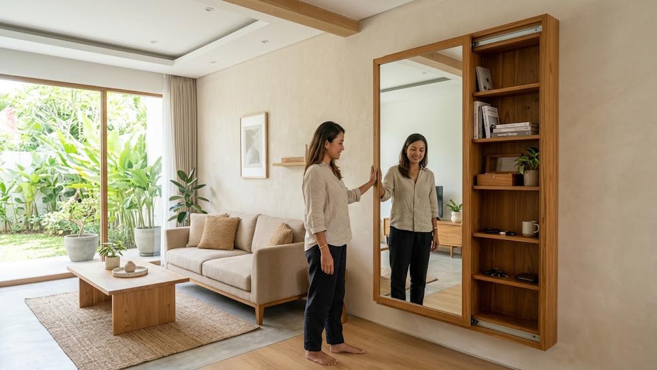 Ide Penyimpanan Tersembunyi di Rumah Minimalis/AI Generated