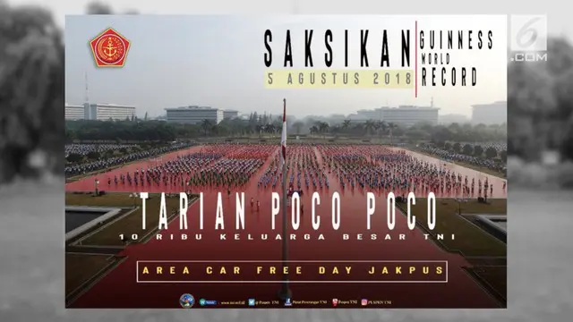Dalam rangka menyukseskan pembukaan Asian Games ke-18 tahun 2018, melalui Guinness World Record The Largest Poco-Poco Dance yang akan dilaksanakan pada tanggal 5 Agustus di sepanjang Jalan MH Thamrin dan Sudirman.