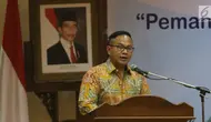 Kartika Wirjoatmodjo memberi sambutan saat penandatanganan perjanjian kerjasama di Jakarta, Jumat (26/5). Dengan kerjasama ini masyarakat juga dapat melakukan kepabeanan pada jaringan elektronik perseroan seperti mini ATM. (Liputan6.com/Angga Yuniar)