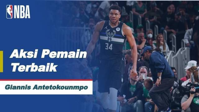 Berita video cuplikan aksi-aksi menarik dari pemain Milwaukee Bucks, Giannis Antetokounmpo, yang terpilih sebagai pemain terbaik di game 5 playoffs NBA 2021-2022, yang berlangsung pada, Kamis (12/5/22).