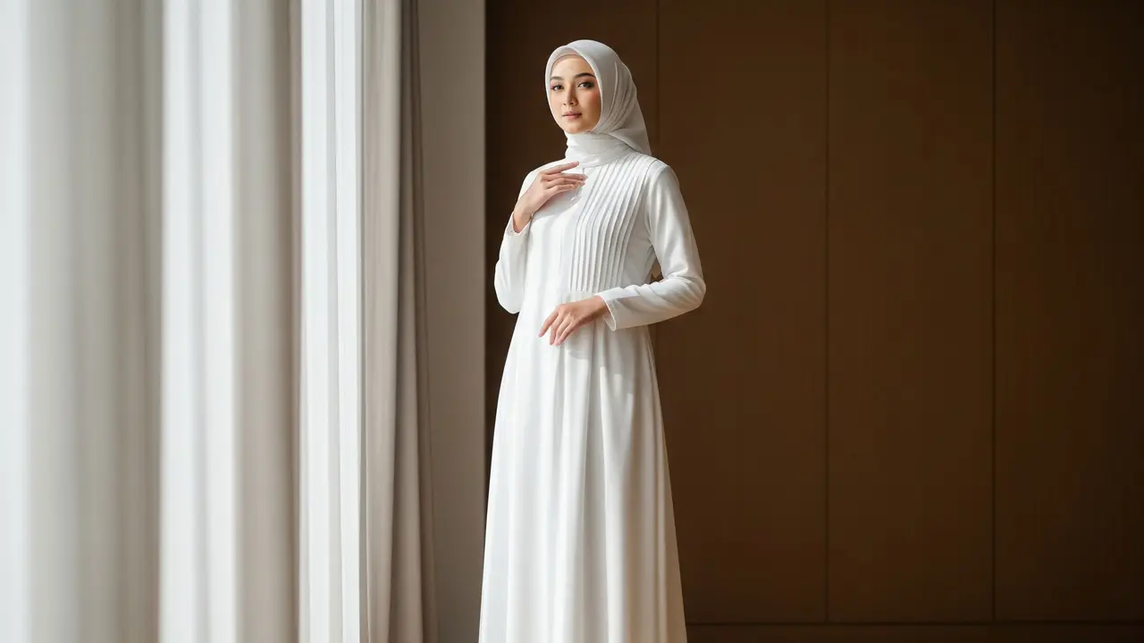 9 Model Gamis Putih Simple dan Elegan untuk Acara Syukuran, Tampil Anggun dan Bersahaja