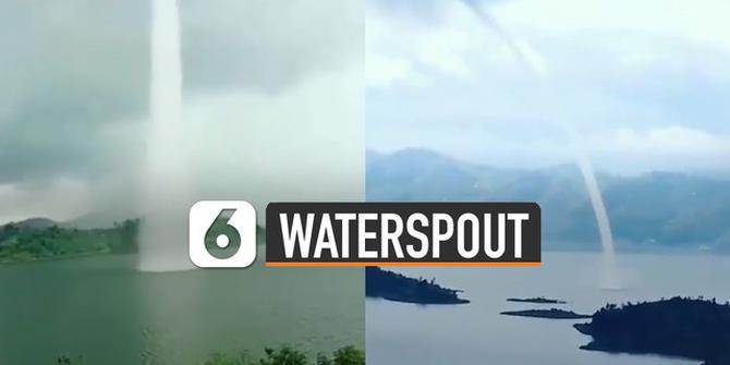 VIDEO: Menakjubkan, Fenomena Alam Waterspout di Danau