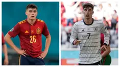 Menjadi kebanggaan tersendiri bagi para pemain muda yang tampil dalam ajang Euro 2020 (Euro 2021). Mereka telah mendapatkan kepercayaan dari pelatih untuk tampil bersama para seniornya. Berikut 5 pemain muda yang tampil menawan di fase grup Euro 2020. (Foto: Kolase AP)