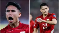 Dua pemain Timnas Indonesia, Marselino Ferdinan dan Justin Hubner, masuk nominasi calon bintang masa depan Kualifikasi Piala Dunia 2026 Zona Asia versi AFC. (Bola.com/Bagaskara Lazuardi).
