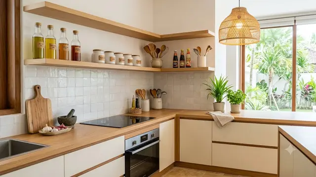 Inspirasi Dapur dengan Ambalan Sudut