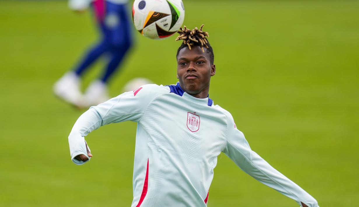 Spanyol akan berjumpa Timnas Kroasia pada pertandingan perdana Grup B Piala Eropa 2024 di Olympiastadion Berlin, Sabtu, 15 Juni 2024 malam WIB. (AP Photo/Manu Fernandez)