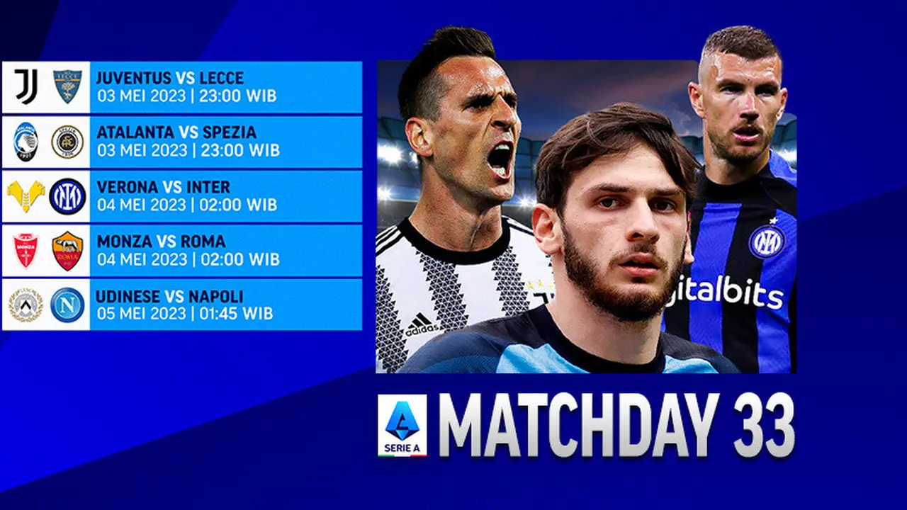 Jadwal Serie A Pekan ke-33 Live Vidio 3 sampai 5 Mei : Juventus Vs Lecce, Napoli Vs Udinese
