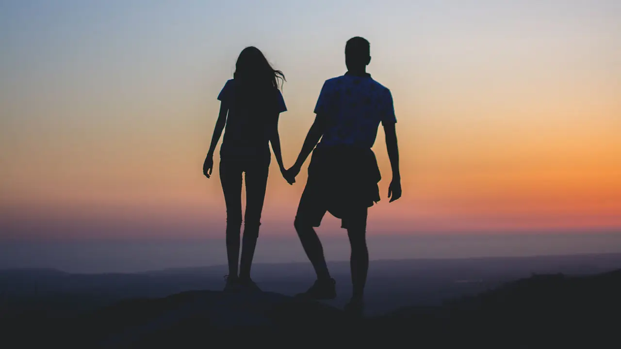 Ilustrasi pasangan cinta, romantis