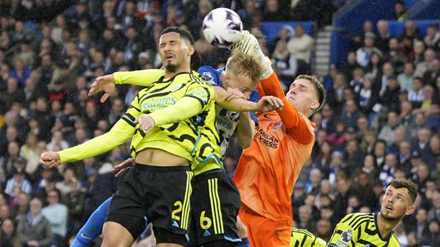 Bart Verbruggen - William Saliba - Brighton and Hove Albion vs Arsenal