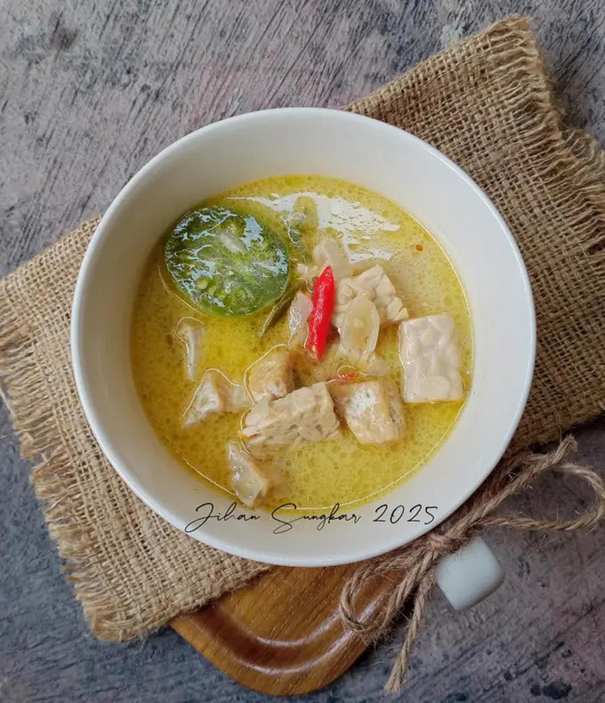 Ilustrasi Sayur Tempe Santan