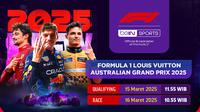 Jadwal live streaming balap mobil Formula 1 Louis Vuitton Australian Grand Prix 2025 di Vidio.com. (sumber: doc.vidio.com)