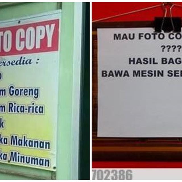 6 Tulisan Kocak Di Tempat Fotocopy Ini Bikin Geleng Kepala Hot Liputan6 Com