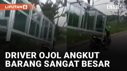 VIDEO: Tak Masuk Akal, Driver Ojol Angkut Barang Sangat Besar Bikin Kagum Netizen