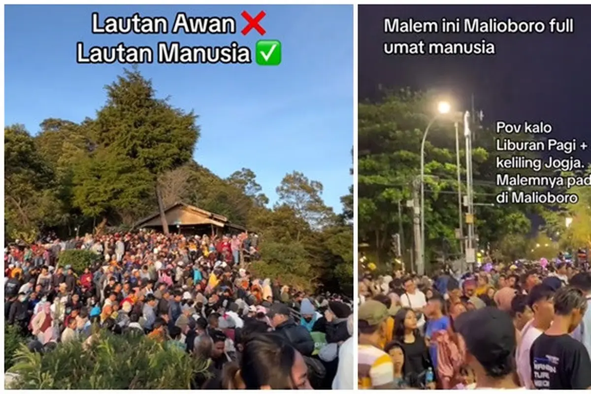 6 Potret Tempat Wisata Penuh Orang saat Libur Nataru, Niat Healing Malah Pusing