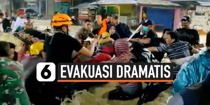 VIDEO: Dramatis, Rekaman Evakuasi Korban Banjir Subang di Tengah Arus Deras