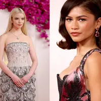 Anya Taylor-Joy mengenakan kalung Tiffany High Jewelry berbahan platinum dan emas 18 karat dengan berlian marquise lebih dari 8 karat, dipasangkan dengan anting berlian dengan total lebih dari 10 karat. Disempurnakan dengan arloji 101 Reine dari Jaeger-LeCoultre seharga Rp 2,8 miliar. [Dok. Jaeger Le-Coultre]