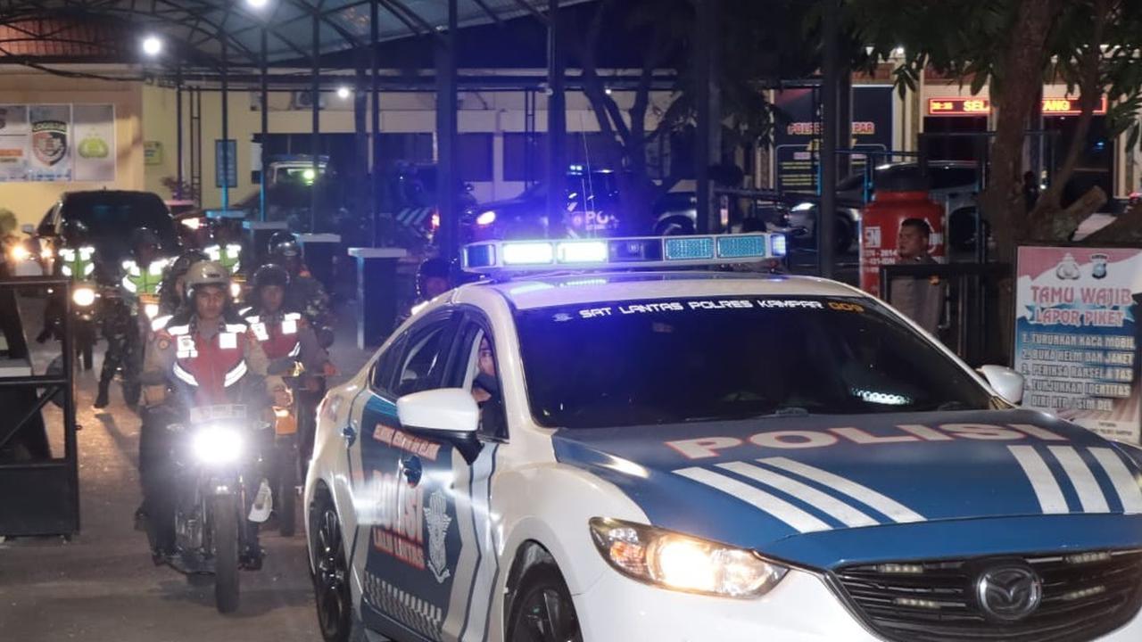 Polres Kampar Gelar Patroli Skala Besar Jelang Pelantikan Presiden-Wapres