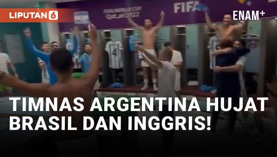 VIDEO: Pemain Timnas Argentina Ledek Brasil dan Inggris Pasca Melaju ke Final Piala Dunia 2022