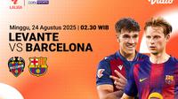 Live Streaming Levante vs Barcelona di Vidio. (dok vidio.com)