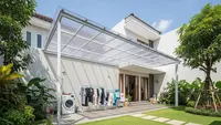 8 Desain Kanopi Jemuran Belakang Rumah yang Tidak Bikin Gelap, Rapi & Tahan Hujan