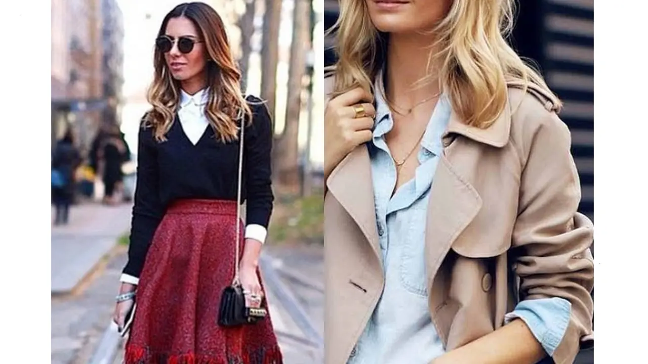 T-shirt Under a V-Neck Sweater, Blazer, Leather Jacket or Trench Coat