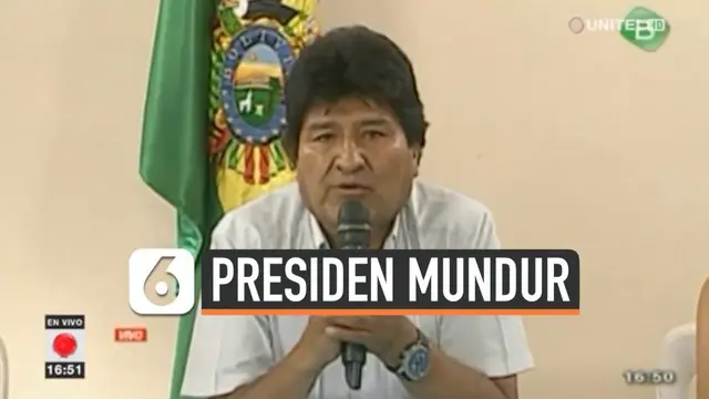 Presiden Bolivia Evo Morales buka suara terkait langkahnya mengundurkan diri. Selain Morales, wakil presiden Alvaro Garcia Juga ikut mengundurkan diri.