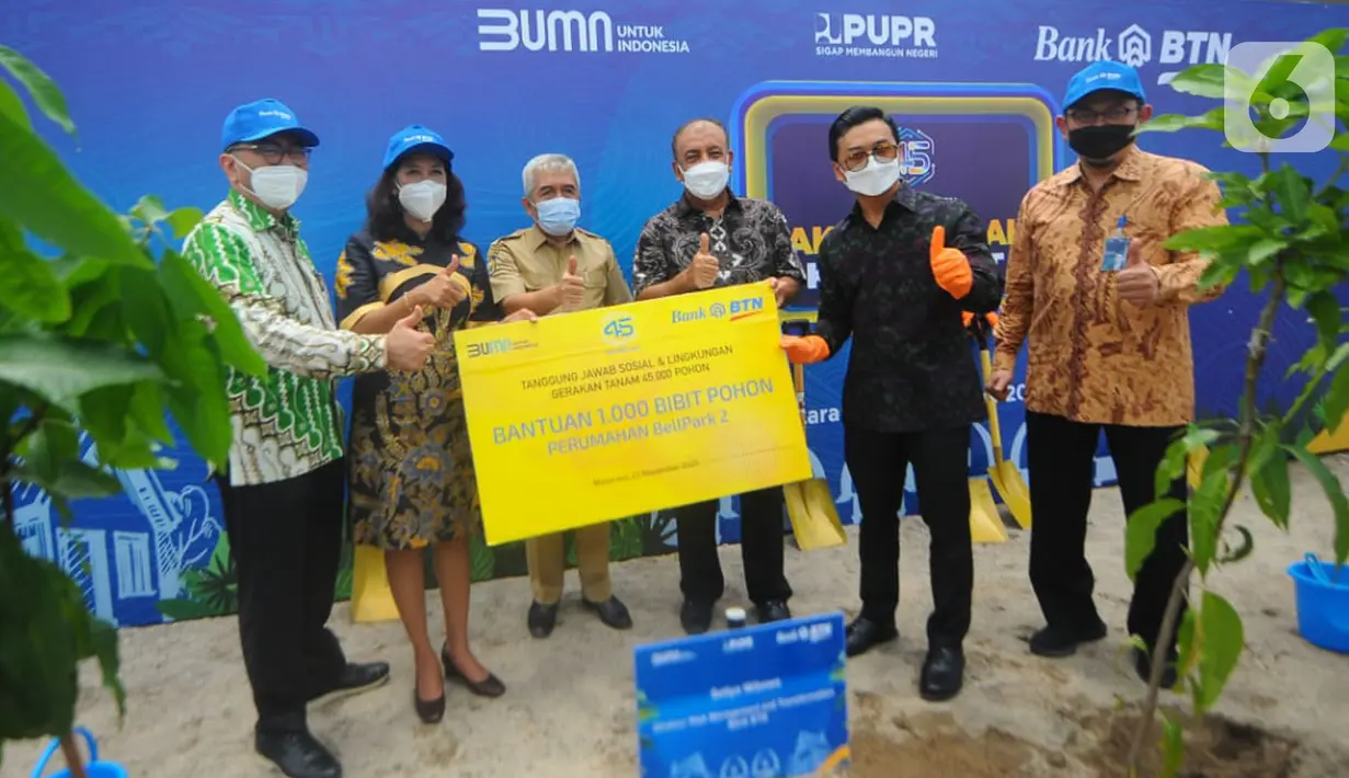 Kegiatan penanaman pohon di kawasan perumahan menggandeng berbagai pihak seperti PLN untuk kompor induksi atau listrik, agar program satu juta kompor induksi dari pemerintah yang merupakan pengalihan dari LPG bisa tercapai. (Liputan6.com/HO/BTN)
