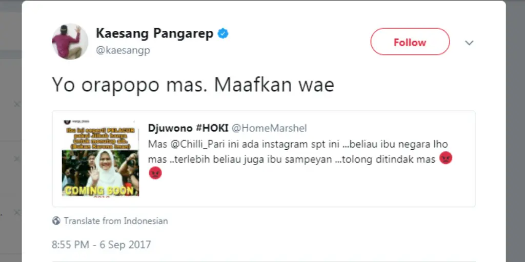 Penghina ibu negara di instagram sudah terciduk polisi.