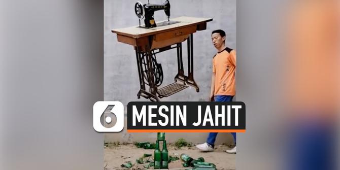 VIDEO: Viral Mesin Jahit Seimbang diatas Botol Kaca