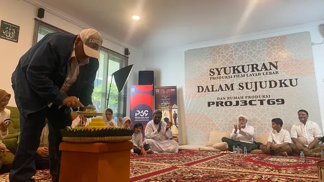 Syukuran produksi Dalam Sujudku sekaligus peresmian rumah produksi Project69 yang digelar di Jakarta, Sabtu (1/2/2025).